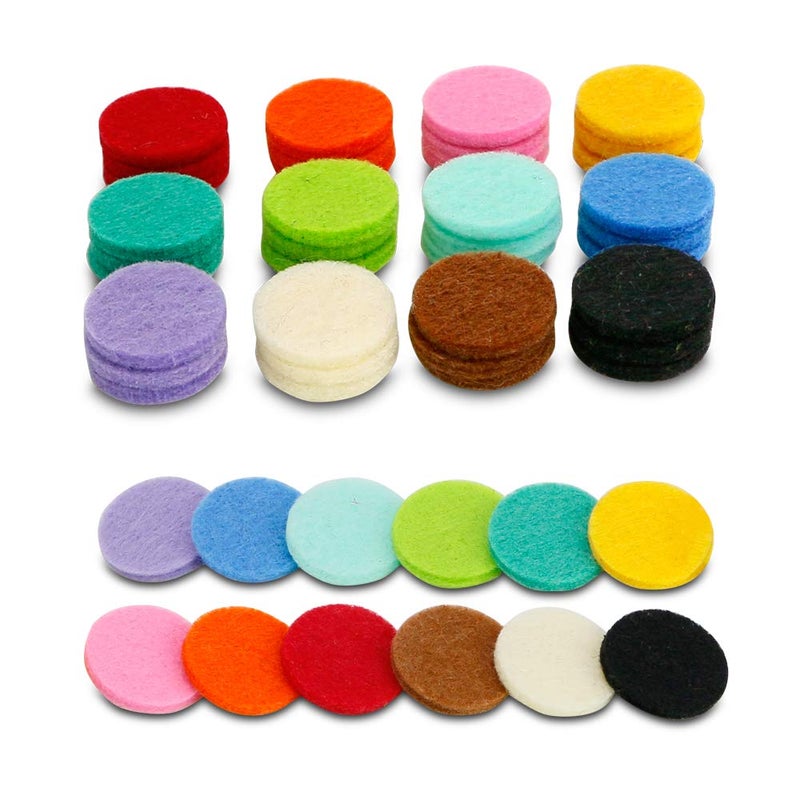Maromalife 48PCS 22mm Replacement Refill Pads for 30mm Essential Oil Diffuser Necklace, Felt Pads for Aromatherapy Necklace Pendant Diffuser Bracelet Car Diffuser Vent Clip with 12 Colors, 0.87 Inch - Image 1